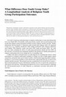 Research paper thumbnail of What Difference Does Youth Group Make? A Longitudinal Analysis of Religious Youth Group Participation Outcomes