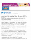 Research paper thumbnail of Book Review of American Generosity: Who Gives and Why