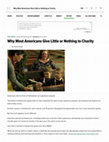 Research paper thumbnail of Press/Media: Why Most Americans Give Little or Nothing to Charity