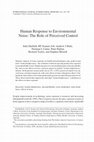 Research paper thumbnail of Human response to environmental noise: The role of perceived control