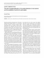 Research paper thumbnail of The role of clumped defecation in the spatial distribution of soil nutrients and the availability of nutrients for plant uptake