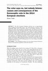 Research paper thumbnail of The Voter Says No, but Nobody Listens: Causes and Consequences of the Eurosceptic Vote in the 2014 European Elections (preview)