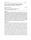 Research paper thumbnail of Russia – India – China (RIC) Strategic Alliance: Opportunities and Challenges in Space Field