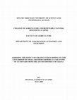 Research paper thumbnail of Assessing the Effect of Grasscutter Farming on the Livelihood of Small-holder Farmers: A Case Study of ActionAid from the Asutifi District of Ghana