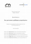 Research paper thumbnail of Les personnes publiques propriétaires