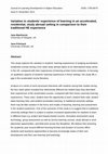 Research paper thumbnail of Variation in students’ experience of learning in an accelerated, residential, study abroad setting in comparison to their traditional HE experience