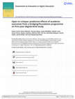 Research paper thumbnail of Open to critique: predictive effects of academic outcomes from a bridging/foundation programme on first-year degree-level study