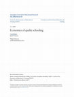 Research paper thumbnail of Economics of quality schooling