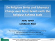 Research paper thumbnail of Do Religious Styles and Schemata Change over Time: Results with the Religious Schema Scale