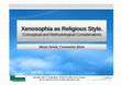 Research paper thumbnail of Xenosophia as Religious Style. Conceptual and Methodological Considerations