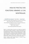 Research paper thumbnail of Analyse fractale des fonctions urbaine: le cas Montréalais