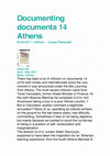 Research paper thumbnail of "Documenting documenta14"