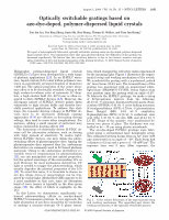 Research paper thumbnail of Optically switchable gratings based on azo-dye-doped, polymer-dispersed liquid crystals