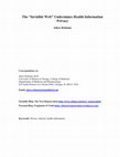 Research paper thumbnail of The " Invisible Web " Undermines Health Information Privacy