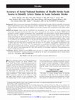 Research paper thumbnail of Accuracy of Serial National Institutes of Health Stroke Scale Scores to Identify Artery Status in Acute Ischemic Stroke