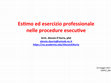 Research paper thumbnail of Estimo ed esercizio professionale nelle procedure esecutive