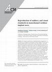 Research paper thumbnail of Reproduction of auditory and visual standards in monochannel cochlear implant users