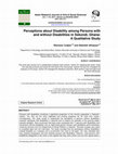 Research paper thumbnail of Perceptions about Disability among Persons with and without Disabilities in Sekondi, Ghana: A Qualitative Study