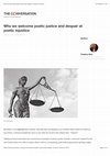 Research paper thumbnail of What Is Poetic Justice and Why Do We Welcome It?