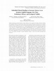 Research paper thumbnail of Embedded Shared Reading to Increase Literacy in an Inclusive English/Language Arts Class: Preliminary Efficacy and Ecological Validity