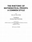 Research paper thumbnail of PowerPoint: The Rhetoric of Mathematical: A Common Style, ARUME Conference on Research in Undergraduate Mathematics Education, Chicago, Illinois, September 16-19, 1999.