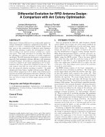 Research paper thumbnail of Differential evolution for RFID antenna design: A comparison with ant colony optimisation (2011)