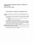 Research paper thumbnail of Study Questions for Philosophies of Pregnancy, Childbirth and Mothering course