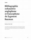 Research paper thumbnail of Bibliographie exhaustive anglophone et francophone de Zygmunt Bauman