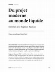 Research paper thumbnail of Du projet moderne au monde liquide