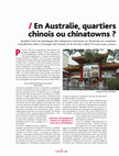 Research paper thumbnail of En Australie, quartiers chinois ou chinatowns?/ URBANISME, 2016.