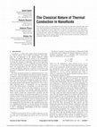 Research paper thumbnail of The Classical Nature of Thermal Conduction in Nanofluids