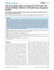 Research paper thumbnail of The Extracellular Matrix Component Psl Provides Fast- Acting Antibiotic Defense in Pseudomonas aeruginosa Biofilms