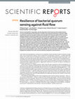 Research paper thumbnail of Resilience of bacterial quorum sensing against fluid flow