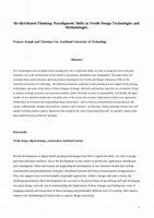 Research paper thumbnail of Re-distributed Thinking: Paradigmatic shifts in textile design technologies and methodologies 