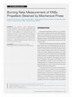 Research paper thumbnail of Burning Rate Measurement of KNSu Propellant Obtained by Mechanical Press