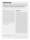 Research paper thumbnail of Method to Determine the Electrical Energy for Ignition of Electro-Explosive Devices