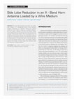 Research paper thumbnail of Side Lobe Reduction in an X - Band Horn Antenna Loaded by a Wire Medium