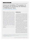 Research paper thumbnail of Interannual Variability of Precipitation for the Centro de Lançamento de Alcântara in ENSO-Neutral Years