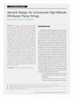 Research paper thumbnail of Aerofoil Design for Unmanned High-Altitude Aft-Swept Flying Wings