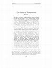 Research paper thumbnail of The Opacity of Transparency