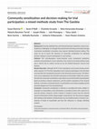 Research paper thumbnail of Community sensitization and decision-making for trial participation: a mixed-methods study from The Gambia