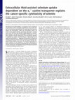 Research paper thumbnail of Extracellular thiol-assisted selenium uptake dependent on the xc- cystine transporter explains the cancer-specific cytotoxicity of selenite