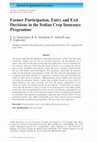 Research paper thumbnail of Farmer Participation, Entry and Exit Decisions in the Italian Crop Insurance Programme