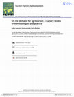 Research paper thumbnail of Tourism Planning & Development On the demand for agritourism: a cursory review of methodologies and practice: On the demand for agritourism: a cursory review of methodologies and practice, Tourism Planning & Development