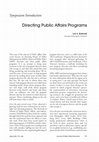 Research paper thumbnail of Symposium Introduction: Directing Public Affairs Programs.”