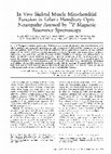 Research paper thumbnail of In vivo skeletal muscle mitochondrial function in Leber's hereditary optic neuropathy assessed by31P magnetic resonance spectroscopy