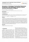 Research paper thumbnail of Evaluation of Challenges Facing Small Ruminants Production in Oyo Metropolis, Southern Guinea Savanna Environment of Nigeria