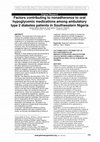 Research paper thumbnail of Factors contributing to nonadherence to oral hypoglycemic medications among ambulatory type 2 diabetes patients in Southwestern Nigeria