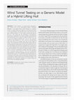 Research paper thumbnail of Wind Tunnel Testing on a Generic Model of a Hybrid Lifting Hull