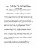 Research paper thumbnail of Where Rhetoric, Politics and Dialectic Meet: Aristotle’s Methodological Discussions in Rhetoric Book I 